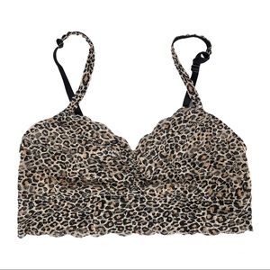 PINK Victoria’s Secret Leopard Lace Bralette Sz Medium
